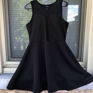 ❌SOLD❌Rue 21 Black Scuba Knit Mesh Detail Dress